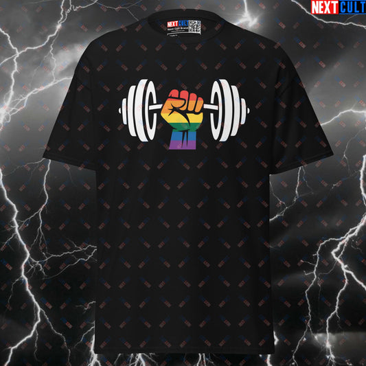 Rainbow Dumbbell Pride Funny Gym Shirt - LGBTQ+ Fitness Meme Tee & Pump Cover Top T-shirts Bodybuilding Fitness Gym LGBTQ+ Powerlifting Pump Cover Workout Next Cult Brand