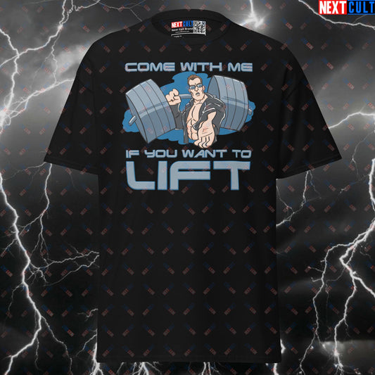 Come With Me If You Want To Lift Funny Gym T-Shirt | Arnold Schwarzenegger Meme Pump Cover Tee T-shirts Arnold Schwarzenegger Bodybuilding Films Fitness Gym Powerlifting Pump Cover Workout Next Cult Brand