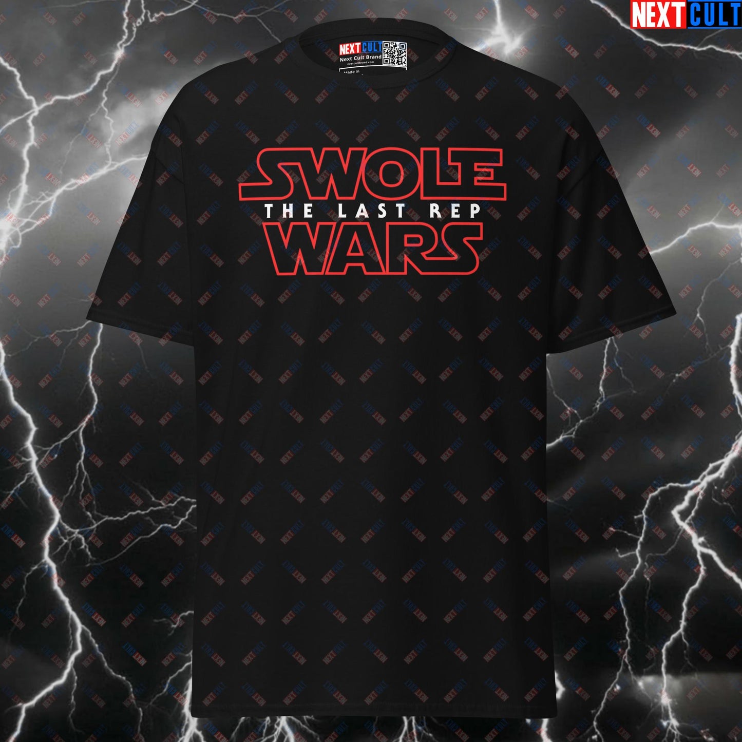 Swole Wars: The Last Rep Gym Meme Tee - Funny Workout Pump Cover Shirt for Lifters T-shirts Bodybuilding Films Fitness Gym Powerlifting Pump Cover Star Wars Workout Next Cult Brand