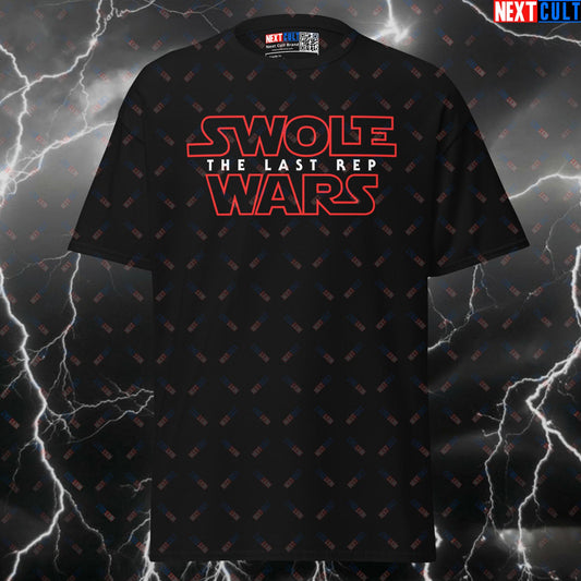 Swole Wars: The Last Rep Gym Meme Tee - Funny Workout Pump Cover Shirt for Lifters T-shirts Bodybuilding Films Fitness Gym Powerlifting Pump Cover Star Wars Workout Next Cult Brand