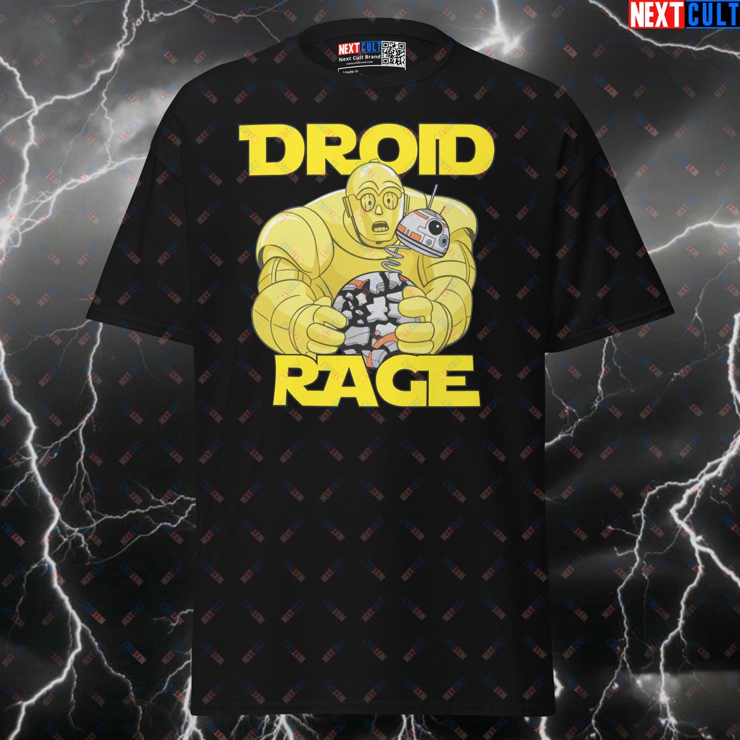 Droid Rage Funny Gym T-Shirt: Not Natty Swole Wars Pump Cover & Graphic Tee for Lifters T-shirts Bodybuilding Films Fitness Gym Pump Cover Star Wars Steroids Workout Next Cult Brand