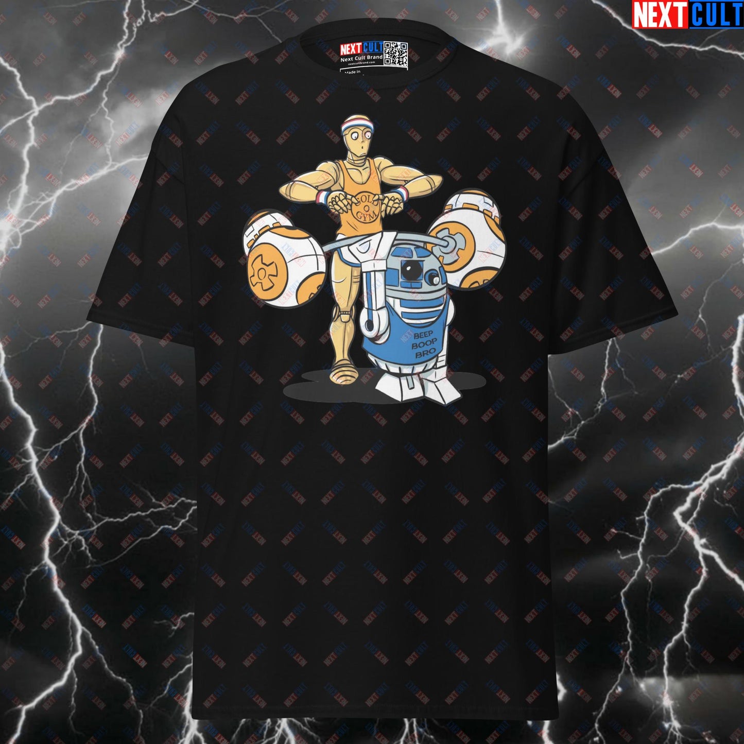 Old School Droids Swole Wars Gym Tee - Funny Star Wars Pump Cover for Lifters & Gains T-shirts Bodybuilding Films Fitness Gym Powerlifting Pump Cover Star Wars Workout Next Cult Brand