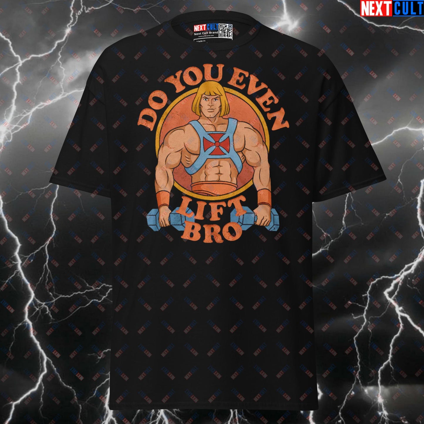 Funny Gym Shirt for Lifters - Do You Even Lift Bro? He-Man Superhero Graphic Tee Pump Cover Top T-shirts Bodybuilding Films Fitness Gym He-Man Powerlifting Pump Cover Superheroes TV Workout Next Cult Brand