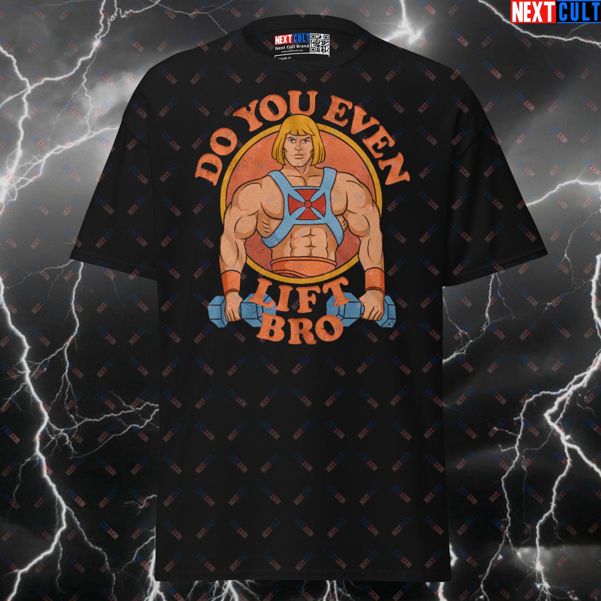 Funny Gym Shirt for Lifters - Do You Even Lift Bro? He-Man Superhero Graphic Tee Pump Cover Top T-shirts Bodybuilding Films Fitness Gym He-Man Powerlifting Pump Cover Superheroes TV Workout Next Cult Brand