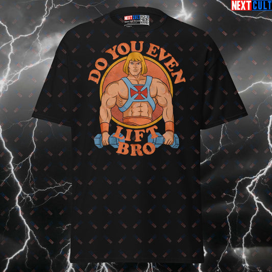 Funny Gym Shirt for Lifters - Do You Even Lift Bro? He-Man Superhero Graphic Tee Pump Cover Top T-shirts Bodybuilding Films Fitness Gym He-Man Powerlifting Pump Cover Superheroes TV Workout Next Cult Brand