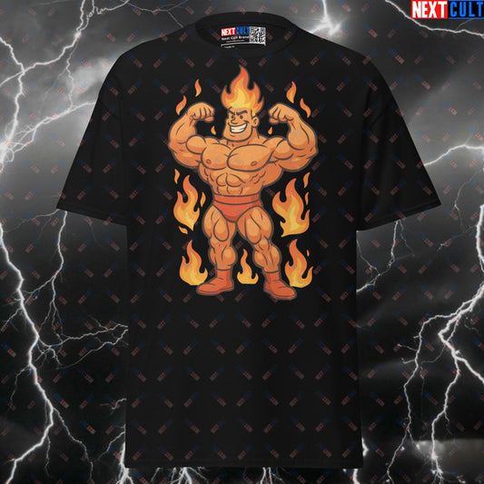Feel The Burn Funny Gym T-Shirt - Muscles On Fire Graphic Tee & Gymbro Pump Cover Top T-shirts Bodybuilding Fitness Gym Powerlifting Pump Cover Workout Next Cult Brand