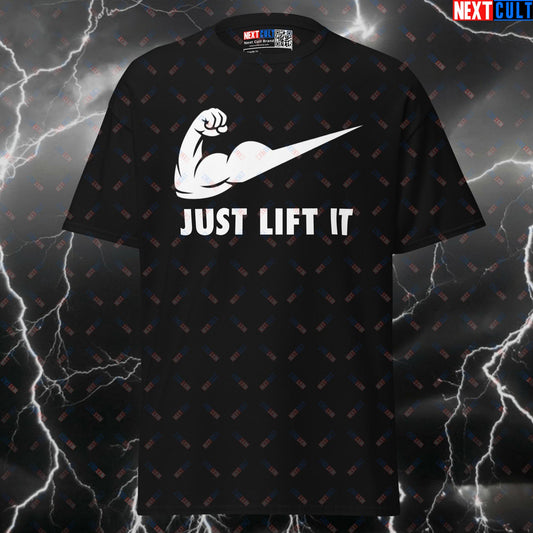 Just Lift It Funny Gym Shirt - Bodybuilding Meme Graphic Tee for Lifters & Gymbros Pump Cover Top T-shirts Bodybuilding Fitness Gym Powerlifting Pump Cover Workout Next Cult Brand