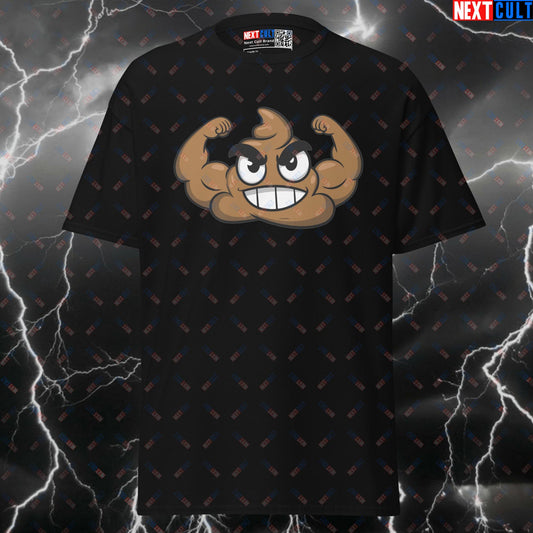Tough Sh*t Funny Gym Shirt - Poop Emoji Fitness Meme Tee for Lifters & Bodybuilding Pump Cover T-shirts Bodybuilding Fitness Gym Pump Cover Workout Next Cult Brand