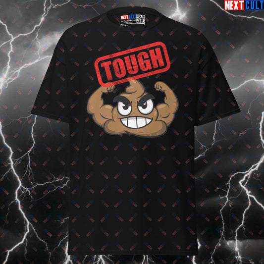 Tough Sh*t Funny Gym Shirt - Poop Emoji Graphic Tee for Lifters & Meme Fitness Pump Cover Top T-shirts Bodybuilding Fitness Gym Pump Cover Workout Next Cult Brand