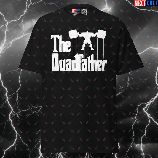 The Quadfather Funny Gym T-Shirt | Leg Day Meme Pump Cover Top for Bodybuilding & Powerlifting T-shirts Bodybuilding Films Fitness Gym Leg Day Powerlifting Pump Cover Workout Next Cult Brand
