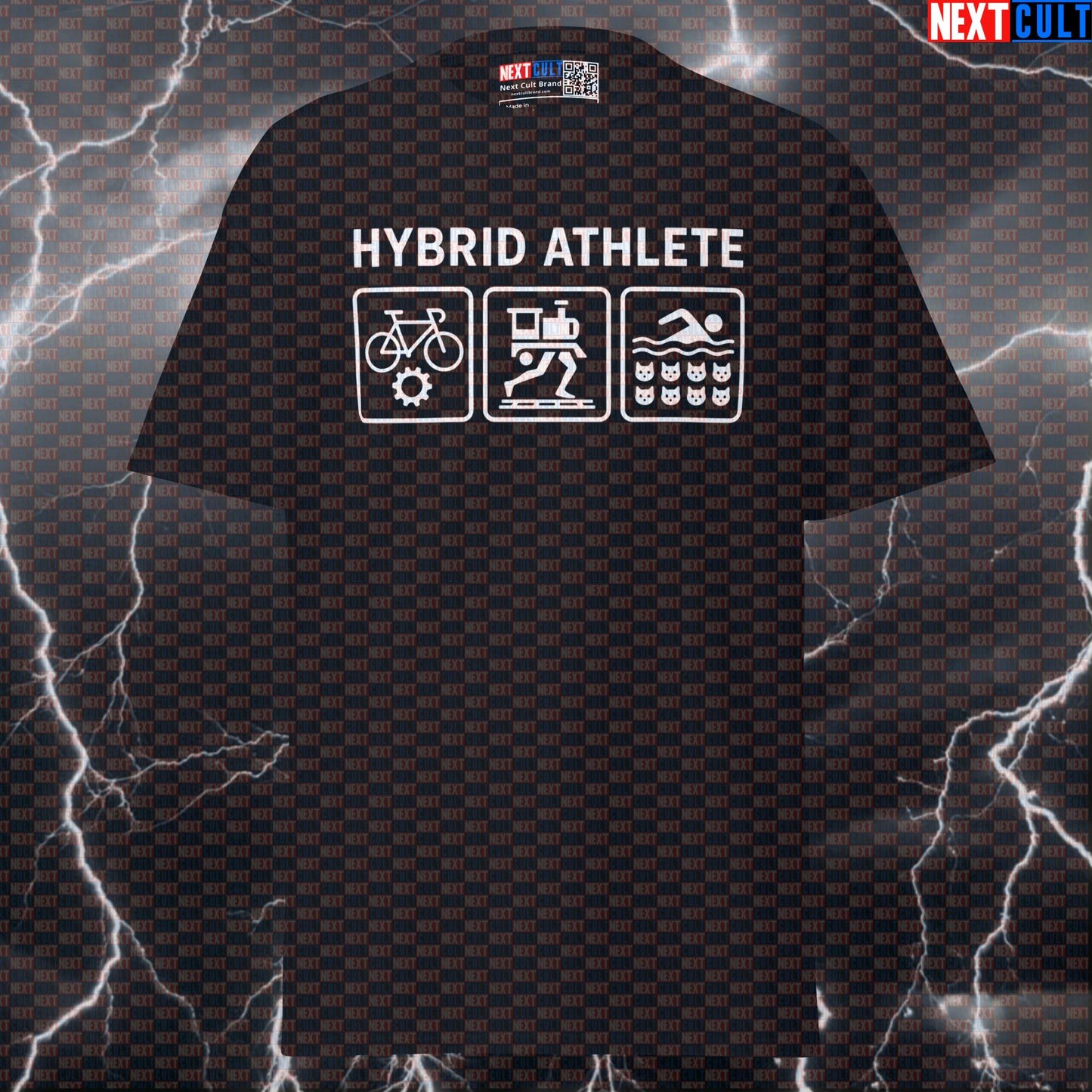 Funny Gym Shirt for Hybrid Athletes | Cycle Gear Run Trains Swim In Pussy Gym Meme Tee Pump Cover Top T-shirts Bodybuilding Cardio Fitness Functional Fitness Gym Powerlifting Pump Cover Steroids Workout Next Cult Brand