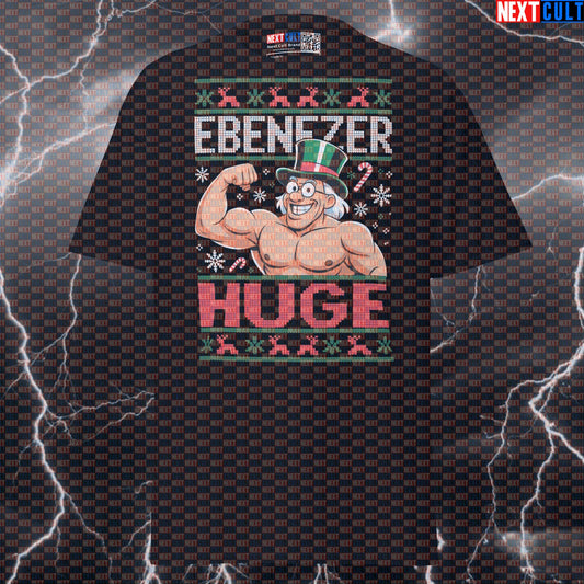 Ebenezer Huge Funny Gym Shirt - Liftmas Carol Fitness Meme Tee & Bodybuilding Pump Cover Top T-shirts Bodybuilding Books Christmas Films Fitness Gym Powerlifting Pump Cover Workout Next Cult Brand