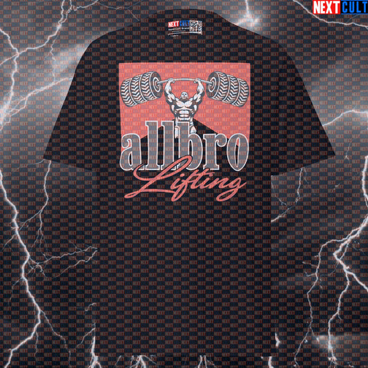 Allbro Lifting Gym Meme Graphic Tee - Funny Smoking Gains Pump Cover T Shirt for Lifters T-shirts Bodybuilding Fitness Gym Powerlifting Pump Cover Workout Next Cult Brand