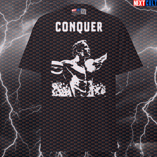 Conquer the Gym Funny Arnold Bodybuilding T-Shirt - Ultimate Pump Cover Graphic Tee for Lifters T-shirts Arnold Schwarzenegger Bodybuilding Fitness Gym Pump Cover Workout Next Cult Brand