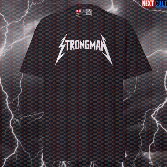 Funny Strongman Metallica Heavy Metal Graphic Tee - Gym Meme Pump Cover Shirt for Lifters & Fitness Gains T-shirts Fitness Gym Metallica Pump Cover Rock Music Strongman Workout Next Cult Brand
