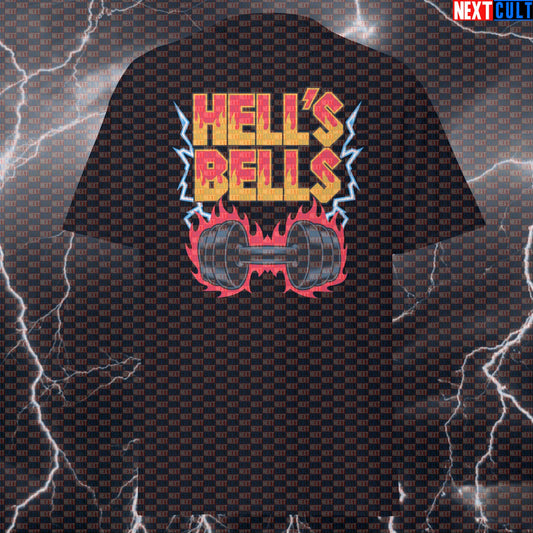 Hell's Dumbbells Funny Gym Shirt | AC/DC Rock Music Pump Cover Tee for Lifters & Gymbros T-shirts AC/DC Bodybuilding Fitness Gym Powerlifting Pump Cover Rock Music Workout Next Cult Brand