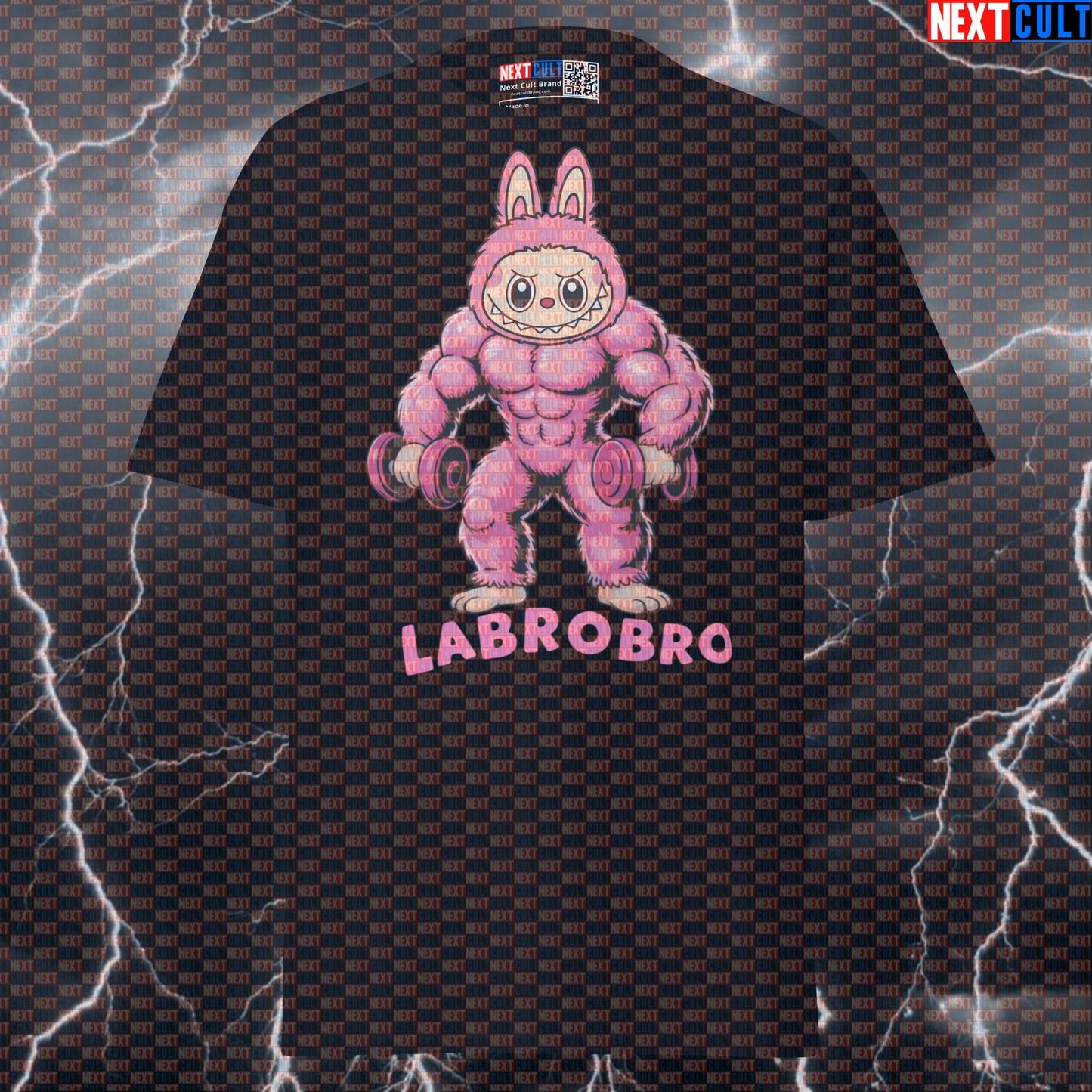 Pink Labrobro Funny Gym Shirt | Labubu Pump Cover Graphic Tee for Lifters & Gymbros T-shirts Bodybuilding Fitness Gym Pump Cover Workout Next Cult Brand