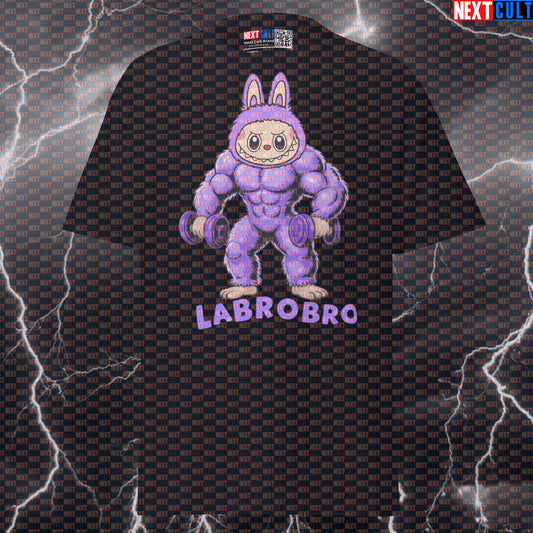 Purple Labrobro Gym Shirt - Funny Labubu Powerlifting Meme Tee for Lifters & Gymbros T-shirts Bodybuilding Fitness Gym Pump Cover Workout Next Cult Brand