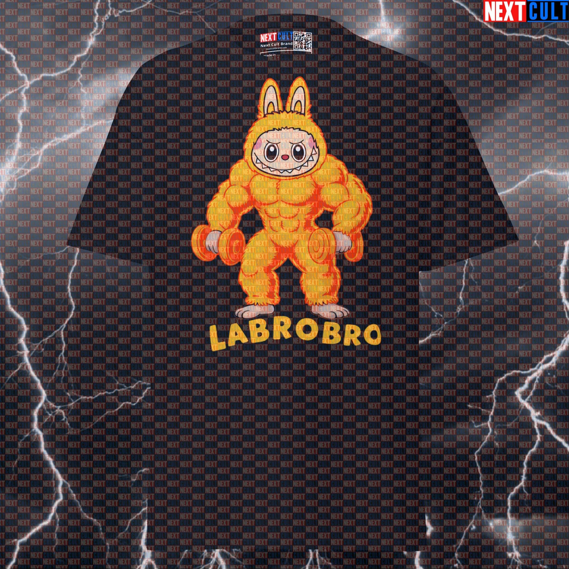 Orange Labrobro Funny Gym Shirt - Graphic Tee for Lifters & Labubu Fans Pump Cover Top T-shirts Bodybuilding Fitness Gym Pump Cover Workout Next Cult Brand