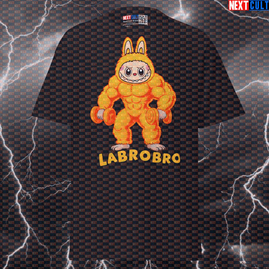Orange Labrobro Funny Gym Shirt - Graphic Tee for Lifters & Labubu Fans Pump Cover Top T-shirts Bodybuilding Fitness Gym Pump Cover Workout Next Cult Brand