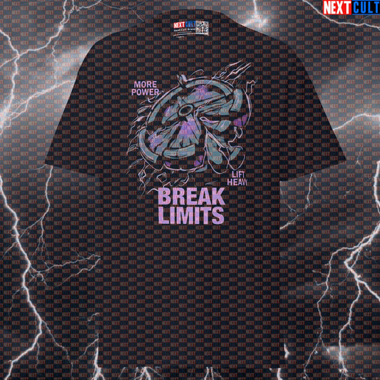 Break Limits More Power Funny Gym Meme T-Shirt - Ultimate Pump Cover Tee for Lifters & Gymbros T-shirts Bodybuilding Fitness Gym Powerlifting Pump Cover Workout Next Cult Brand