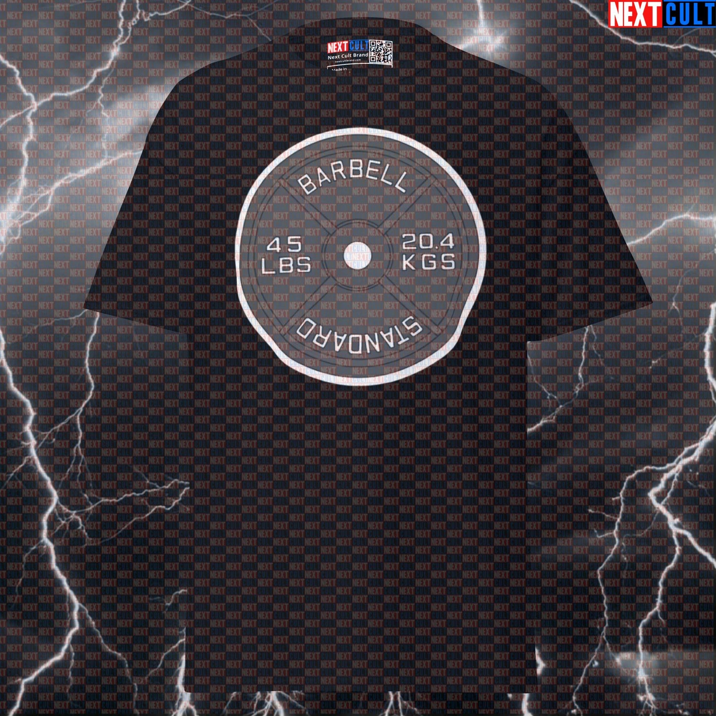 Funny Gym Shirt & Pump Cover Tee for Lifters | 45LBs Metal Weight Plate & Barbell Meme Top T-shirts Bodybuilding Fitness Gym Powerlifting Pump Cover Workout Next Cult Brand