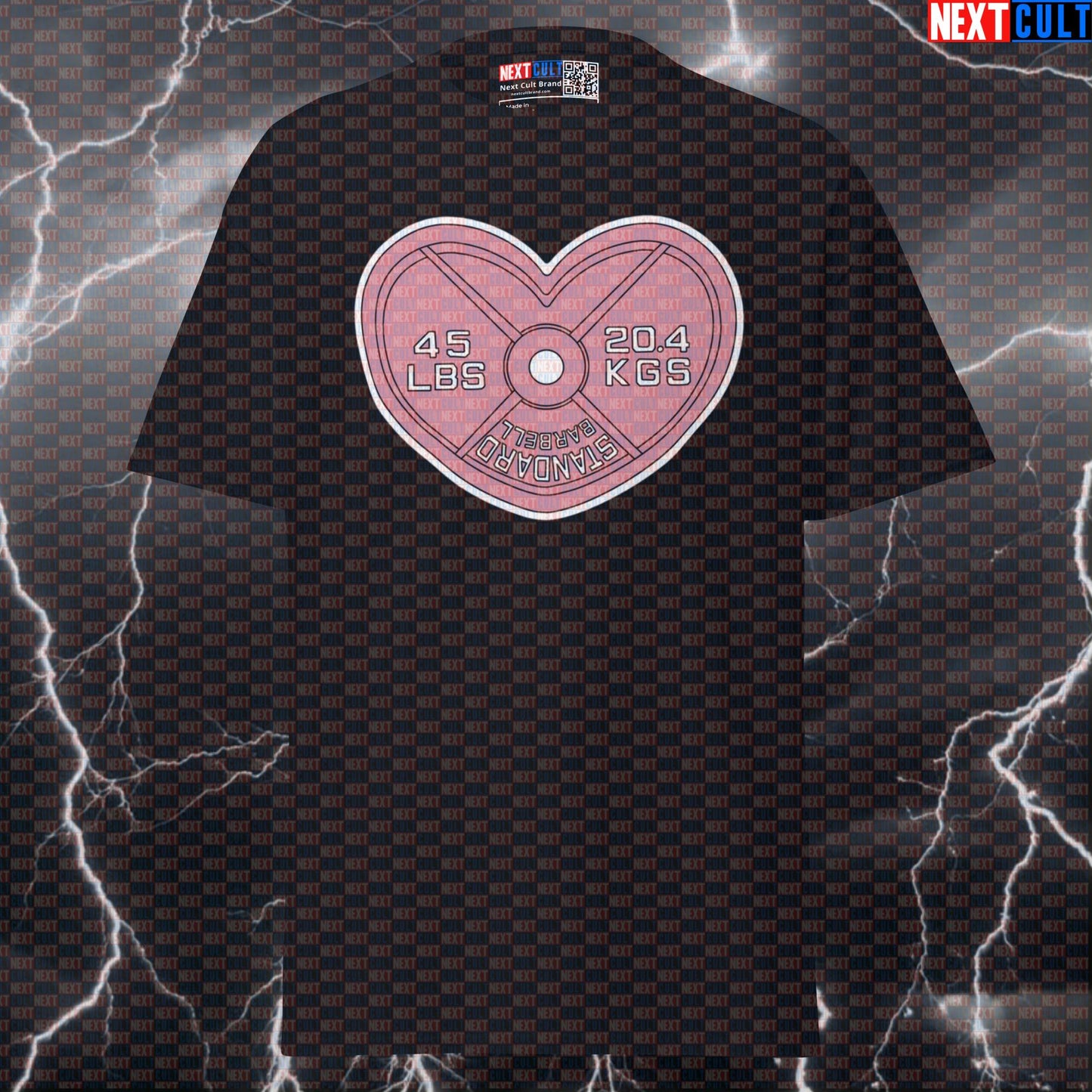 Funny Gym Meme T-Shirt: Pink Heart Shaped Metal Weight Plate Pump Cover for Lifters & Gymbros T-shirts Bodybuilding Fitness Gym Powerlifting Pump Cover Valentine's Day Workout Next Cult Brand