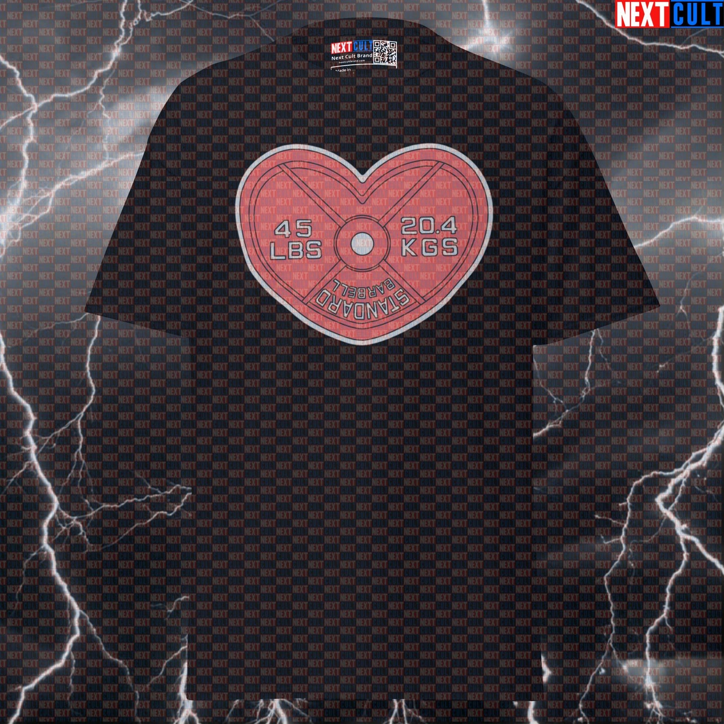 Funny Gym Valentine's Day T-Shirt: Heart Weight Plate Pump Cover Top for Lifters & Gymbros T-shirts Bodybuilding Fitness Gym Powerlifting Pump Cover Valentine's Day Workout Next Cult Brand