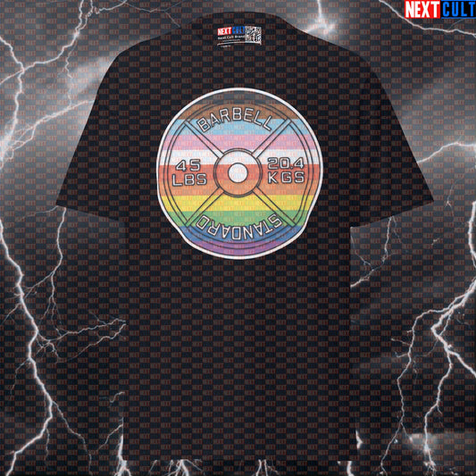 Pride Pump Cover Gym Shirt | Funny LGBTQ+ Fitness Meme Tee for Lifters & Gymbros T-shirts Bodybuilding Fitness Gym LGBTQ+ Powerlifting Pump Cover Workout Next Cult Brand