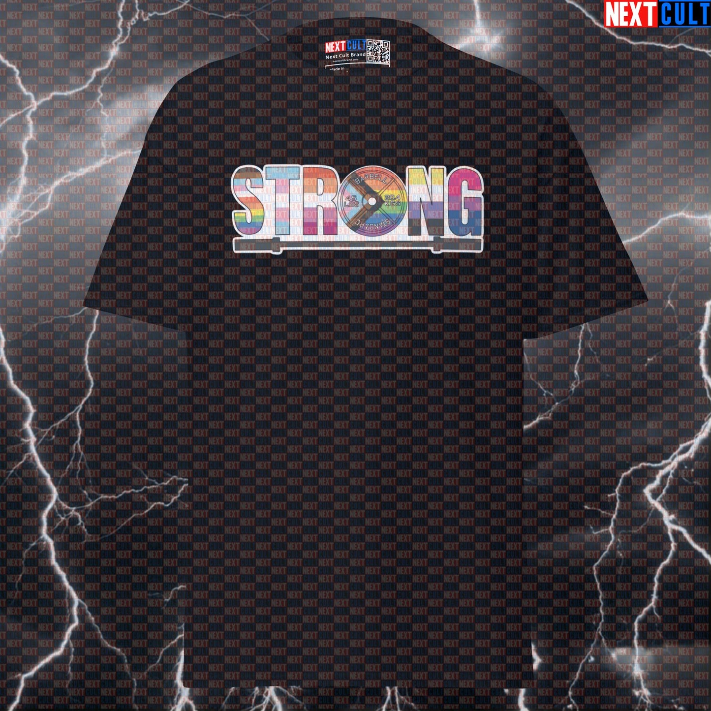 Strong Equality LGBTQ+ Pride Powerlifting Gym T-Shirt | Funny Gym Meme Tee & Pump Cover Top T-shirts Bodybuilding Fitness Gym LGBTQ+ Powerlifting Pump Cover Workout Next Cult Brand