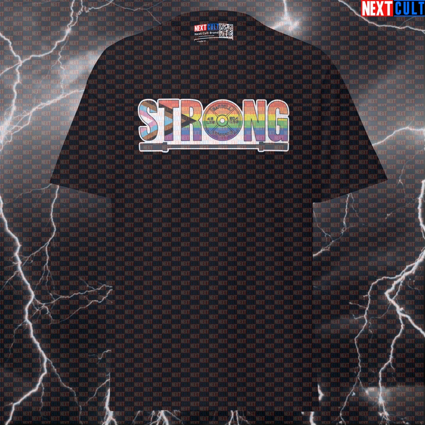 Strong Progress Pride Powerlifting T-Shirt - Funny LGBTQ+ Gym Pump Cover Tee for Lifters & Gymbros T-shirts Bodybuilding Fitness Gym LGBTQ+ Powerlifting Pump Cover Workout Next Cult Brand