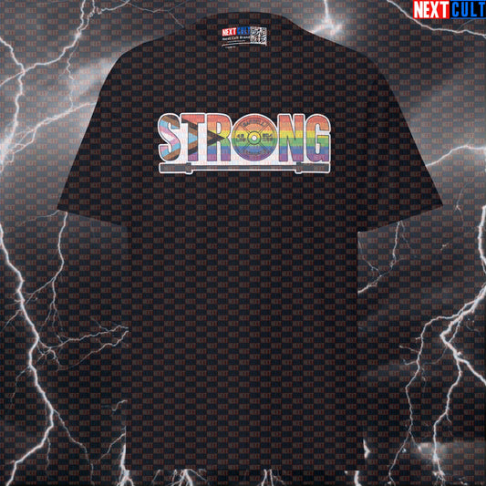 Strong Progress Pride Powerlifting T-Shirt - Funny LGBTQ+ Gym Pump Cover Tee for Lifters & Gymbros T-shirts Bodybuilding Fitness Gym LGBTQ+ Powerlifting Pump Cover Workout Next Cult Brand