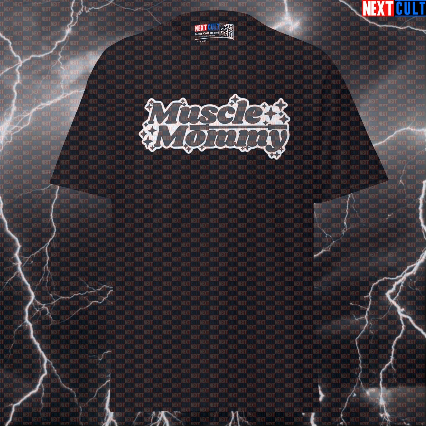 Muscle Mommy Funny Gym Shirt | Moms Powerlifting Pump Cover Tee | Graphic Workout Top for Supermom T-shirts Bodybuilding Fitness Gym Mother's Day Powerlifting Pump Cover Workout Next Cult Brand