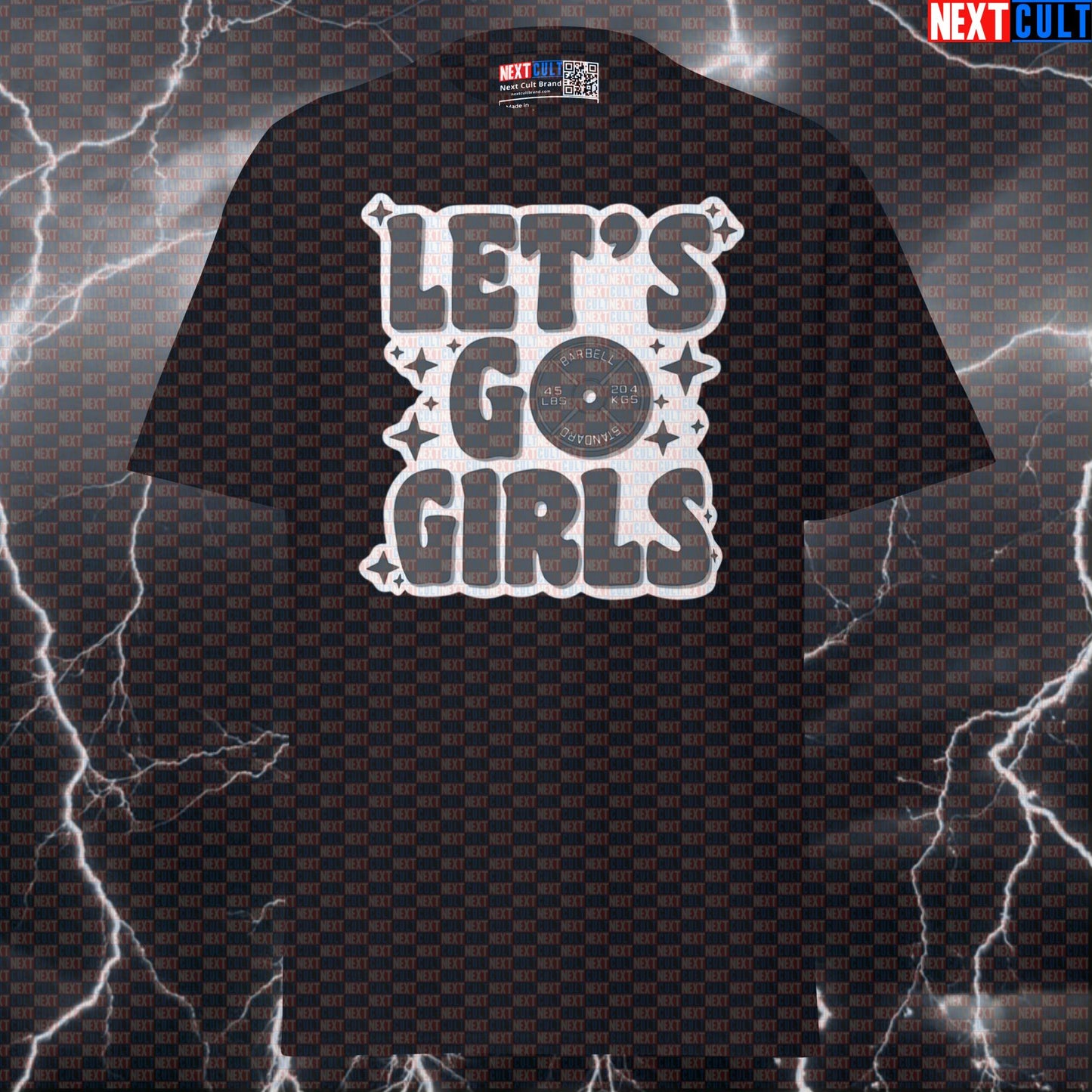 Funny Gym Shirt for Women - Let's Go Girls Strong Women Graphic Tee | Pump Cover Gym Meme Top T-shirts Bodybuilding Fitness Gym Powerlifting Pump Cover Workout Next Cult Brand