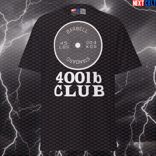 400lb Club Pump Cover: Funny Gym Meme Tee for Powerlifting Gains & Fitness Humor T-shirts Fitness Gym Powerlifting Pump Cover Workout Next Cult Brand