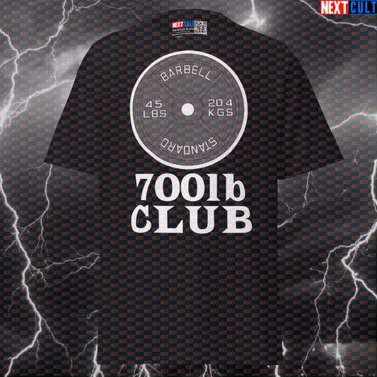 700lb Club Gym Meme Tee - Funny Powerlifting Pump Cover Top for Lifters & Gymbros T-shirts Fitness Gym Powerlifting Pump Cover Workout Next Cult Brand