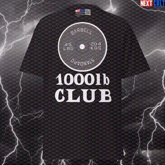 1000lb Club Funny Gym Shirt - Graphic Tee Powerlifting Meme Pump Cover Top for Lifters & Gymbros T-shirts Fitness Gym Powerlifting Pump Cover Workout Next Cult Brand