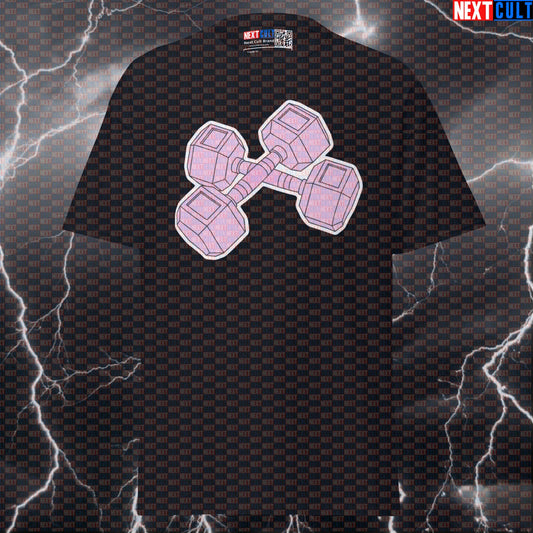 Funny Gym Meme T-Shirt | Pink Dumbbells Pump Cover Top for Lifters & Gymbros T-shirts Bodybuilding Fitness Gym Pump Cover Workout Next Cult Brand