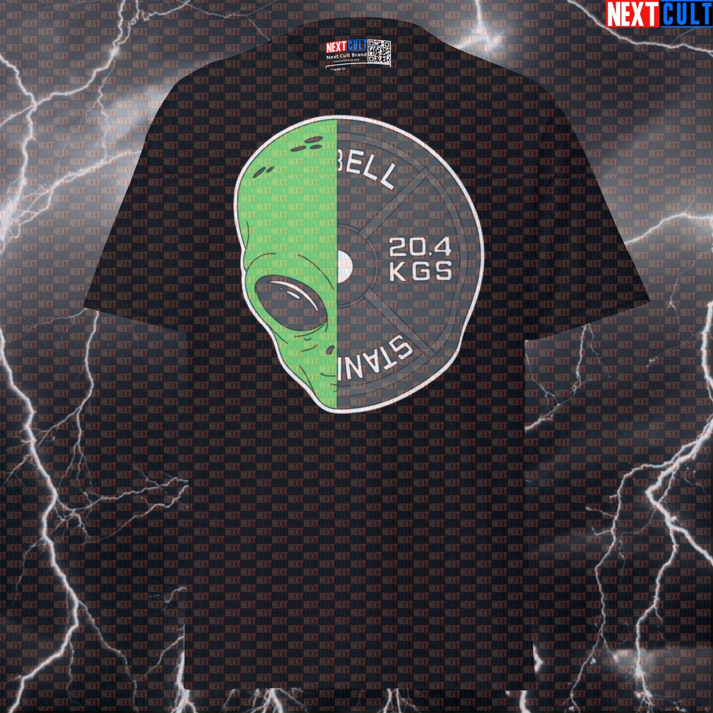 Alien Weight Plate Funny Gym T-Shirt: Gains Out Of This World Graphic Tee Pump Cover T-shirts Bodybuilding Fitness Gym Halloween Powerlifting Pump Cover Workout Next Cult Brand
