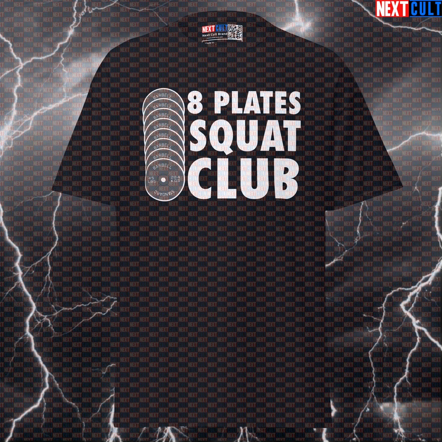 8 Plates Squat Club Funny Gym T-Shirt: Essential Powerlifting Meme Tee & Pump Cover T-shirts Fitness Gym Leg Day Powerlifting Pump Cover Workout Next Cult Brand