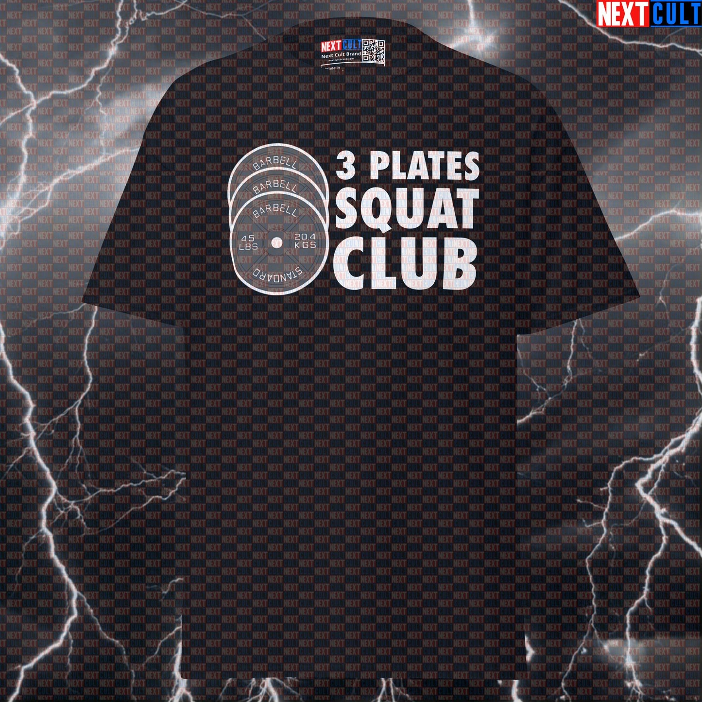 3 Plates Squat Club Funny Gym T-Shirt: Essential Powerlifting Meme Tee & Leg Day Pump Cover T-shirts Fitness Gym Leg Day Powerlifting Pump Cover Workout Next Cult Brand