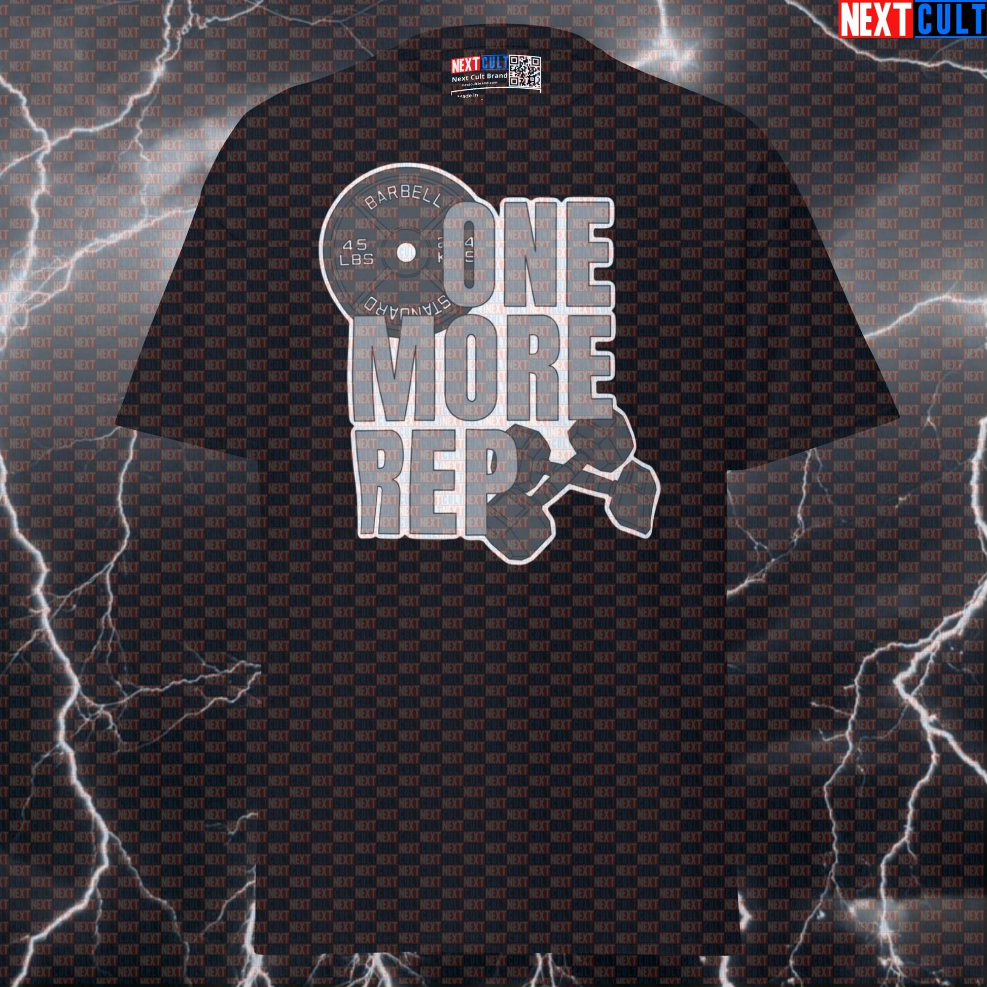 One More Rep Funny Gym Shirt: Motivational Fitness Tee for Lifters & Bodybuilding Pump Cover T-shirts Bodybuilding Fitness Gym Powerlifting Pump Cover Workout Next Cult Brand
