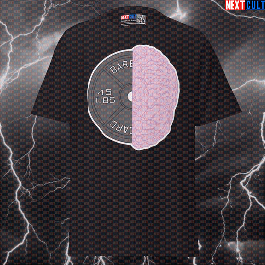 Brain Weight Plate Funny Gym Meme Tee | Science Based Lifting Graphic Pump Cover Top T-shirts Bodybuilding Fitness Gym Powerlifting Pump Cover Workout Next Cult Brand
