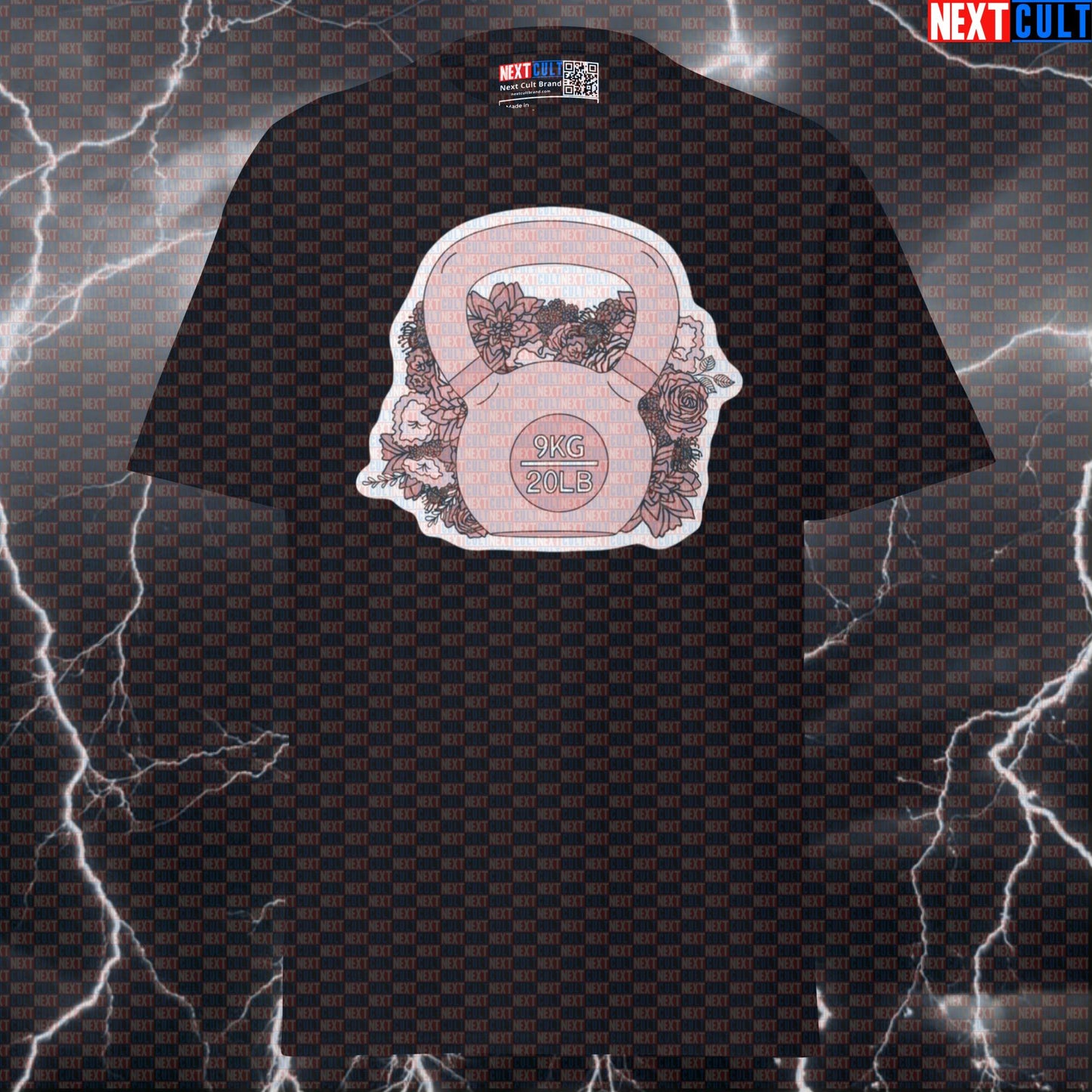Pink Flower Kettlebell Funny Gym Shirt for Bodybuilding | Meme Pump Cover Tee T-shirts Fitness Gym Kettlebell Pump Cover Workout Next Cult Brand