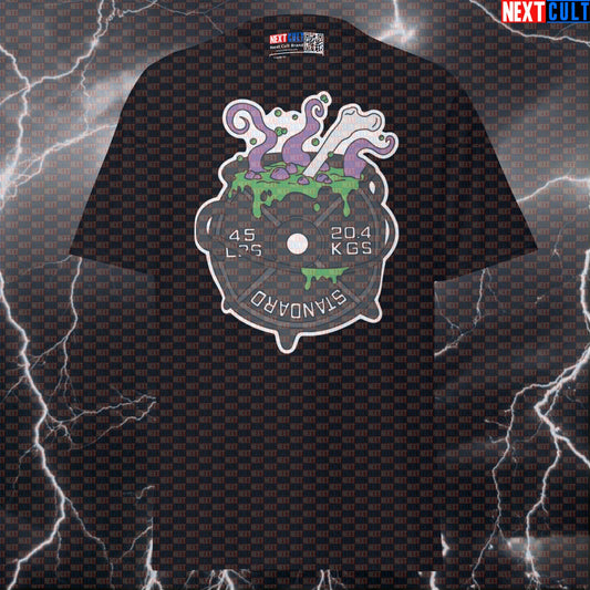 Witch Brew Weight Plate Funny Gym T-Shirt | Halloween Fitness Meme Tee & Pump Cover Top T-shirts Fitness Gym Halloween Powerlifting Pump Cover Workout Next Cult Brand