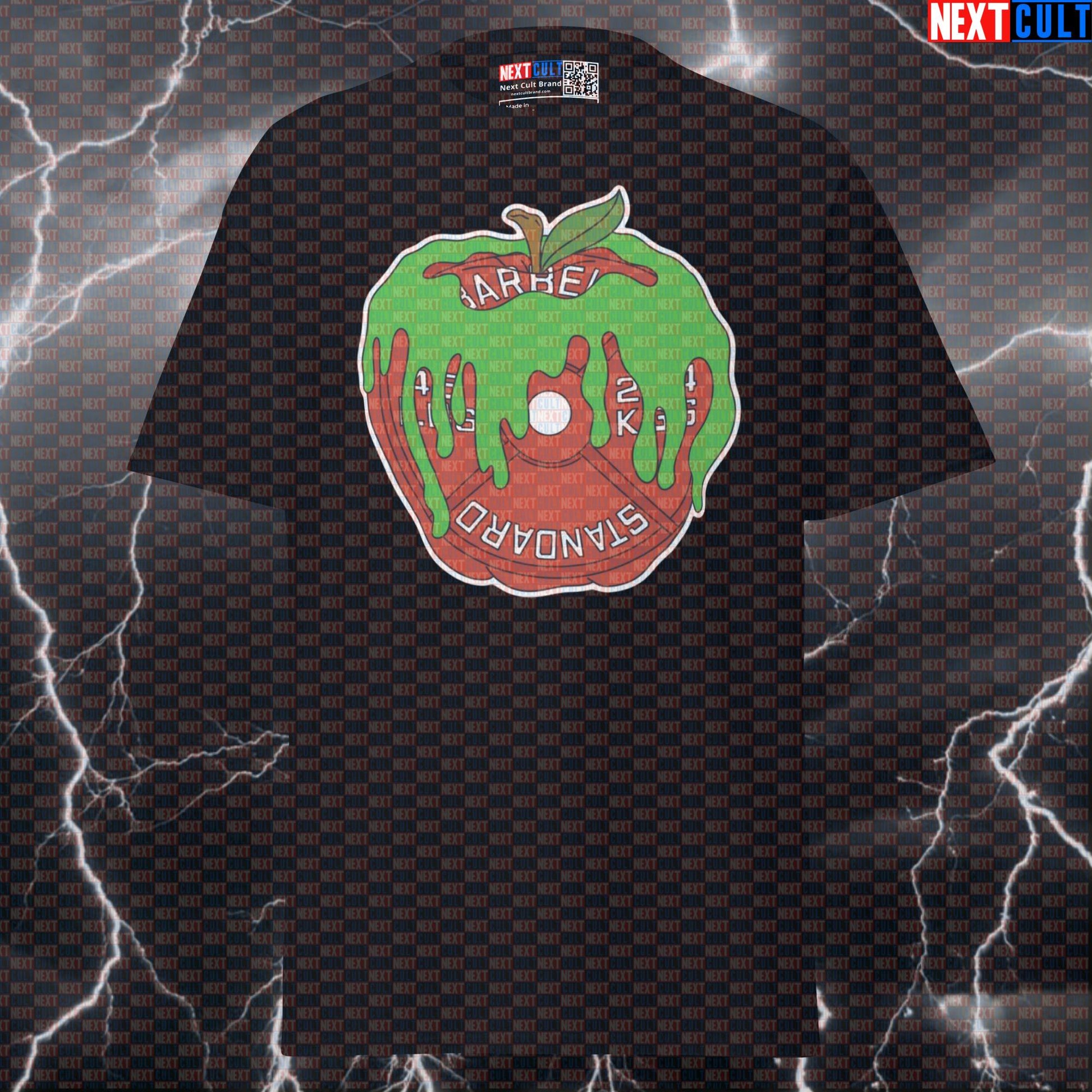 Poisoned Apple Weight Plate Funny Gym T-Shirt | Fairy Tale Fitness Meme Tee Pump Cover T-shirts Fitness Gym Halloween Powerlifting Pump Cover Workout Next Cult Brand