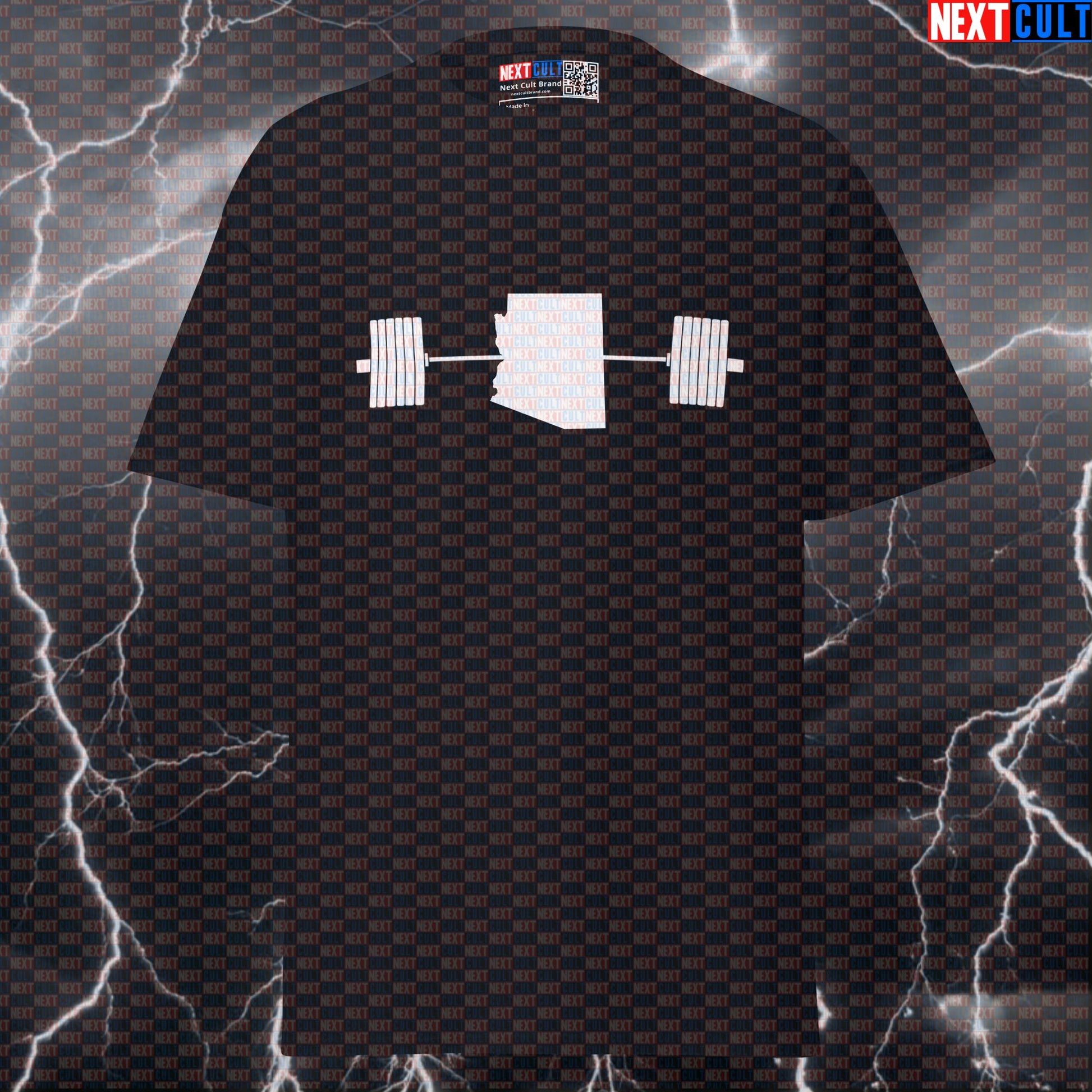 Arizona Strongest State Funny Gym Meme Shirt | Powerlifting Pump Cover Graphic Tee T-shirts 4th of July Fitness Gym Powerlifting Pump Cover Workout Next Cult Brand