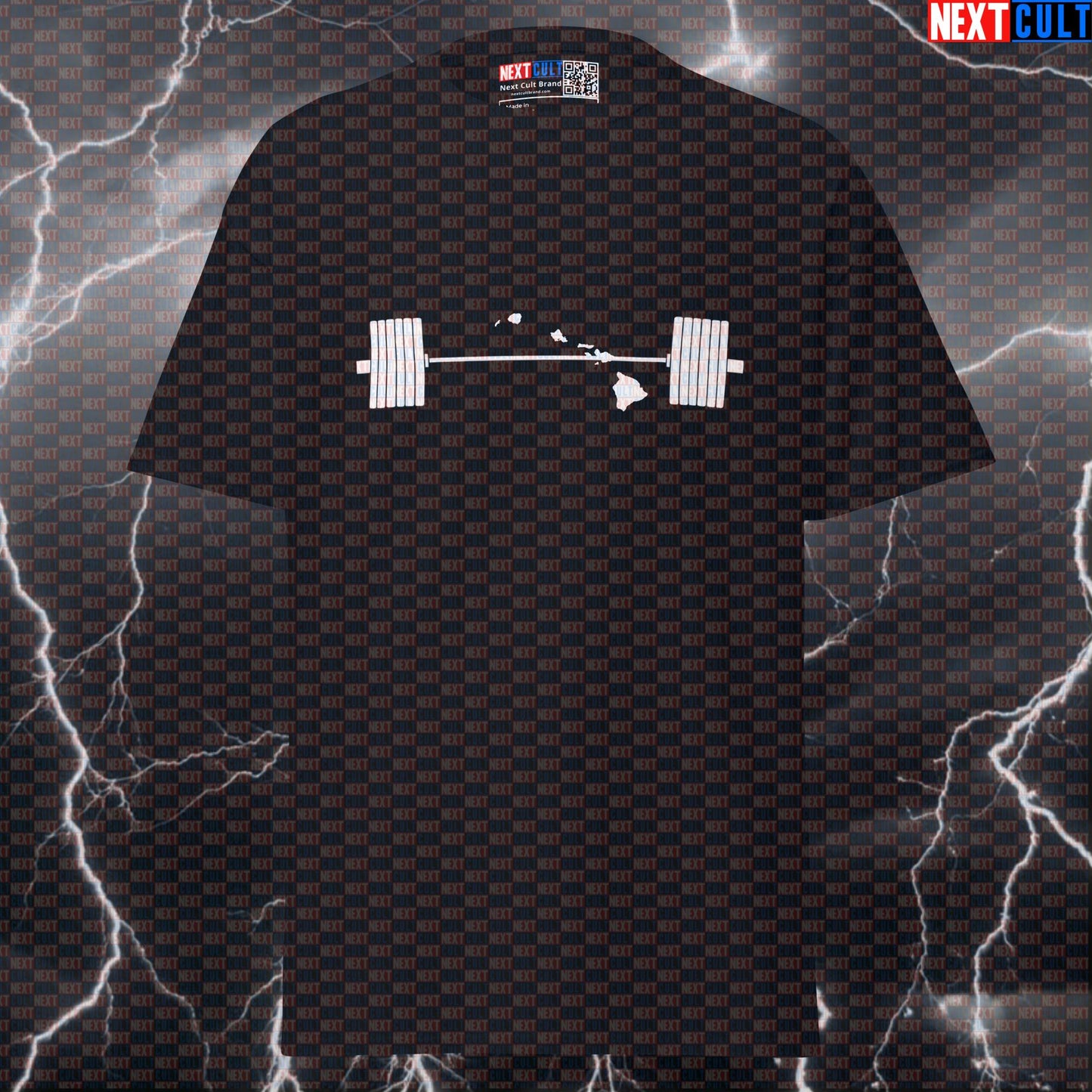 Hawaii State Map Powerlifting Tee | Funny Gym Meme Shirt & Pump Cover for Lifters T-shirts 4th of July Fitness Gym Powerlifting Pump Cover Workout Next Cult Brand