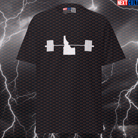 Idaho Powerlifting Pump Cover - Strongest State Funny Gym Meme Tee Shirt T-shirts 4th of July Fitness Gym Powerlifting Pump Cover Workout Next Cult Brand