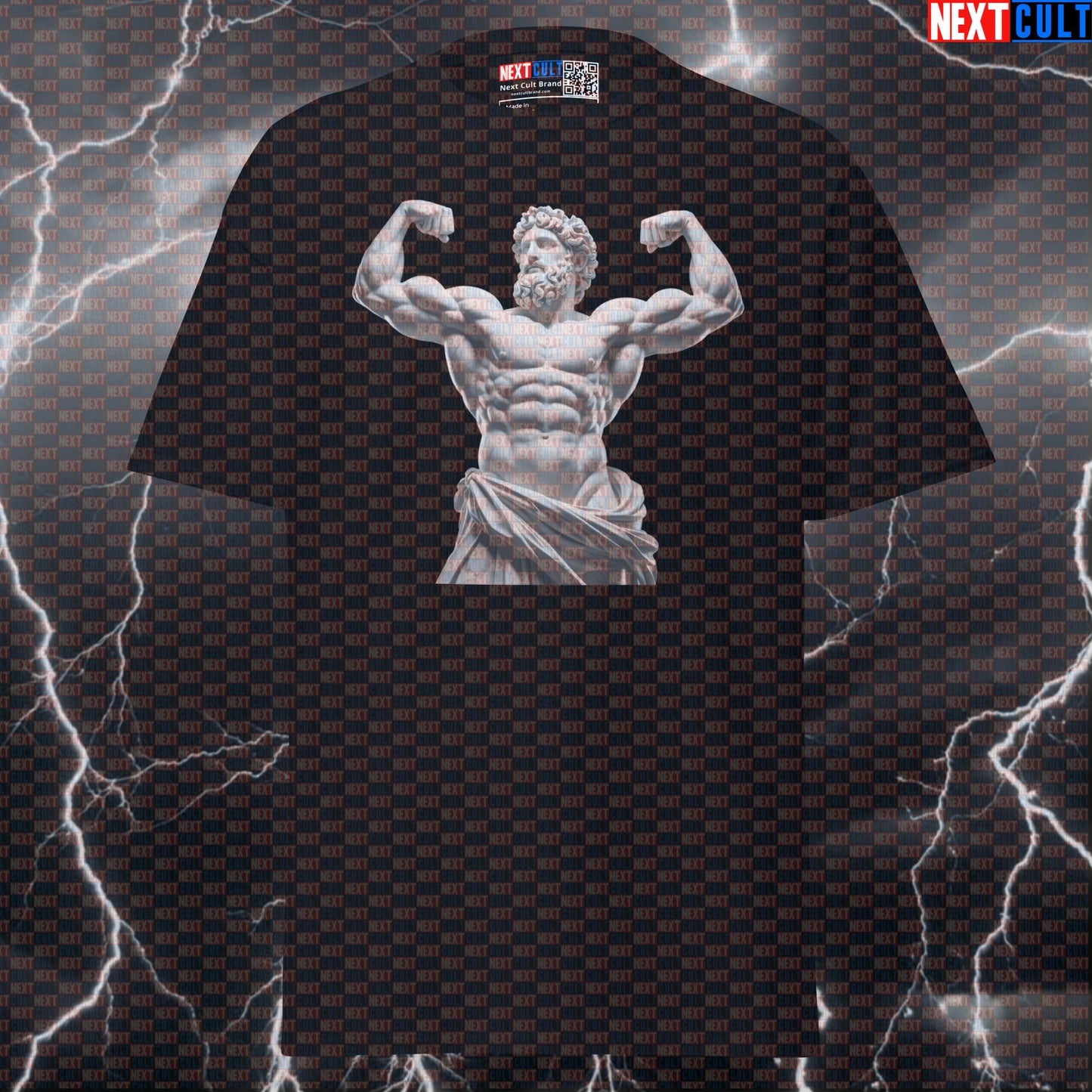 Double Biceps Pose Funny Gym Shirt | Greek God Marble Sculpture Bodybuilding Meme Tee for Lifters & Fitness Pump Cover T-shirts Ancient Greece Bodybuilding Fitness Gym Pump Cover Stoicism Workout Next Cult Brand